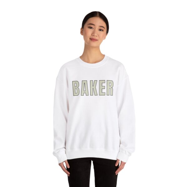 "BAKER" Gingham Style Sweatshirt - Unisex Heavy Blend™ Crewneck Sweatshirt - Image 3