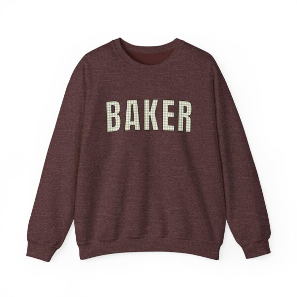 "BAKER" Gingham Style Sweatshirt - Unisex Heavy Blend™ Crewneck Sweatshirt - Image 4