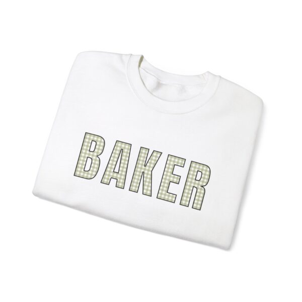 "BAKER" Gingham Style Sweatshirt - Unisex Heavy Blend™ Crewneck Sweatshirt - Image 2