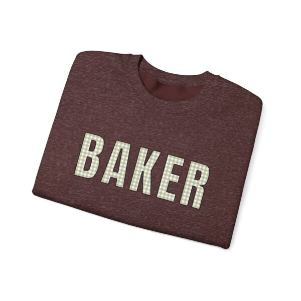 "BAKER" Gingham Style Sweatshirt - Unisex Heavy Blend™ Crewneck Sweatshirt - Image 5