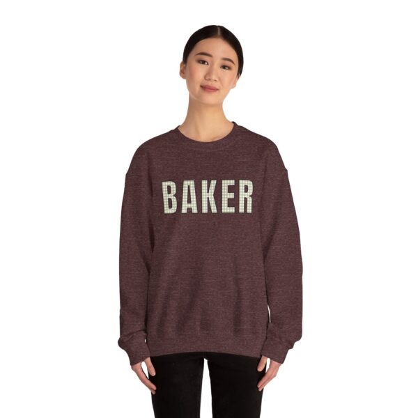 "BAKER" Gingham Style Sweatshirt - Unisex Heavy Blend™ Crewneck Sweatshirt - Image 6